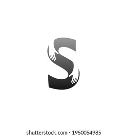 Letter S logo icon with hand design symbol template vector