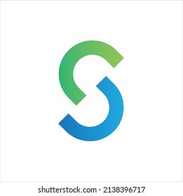Letter S Logo Icon Initial, geometric shape, modern trendy logo