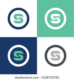 Letter S logo icon, inside circle shape - vector