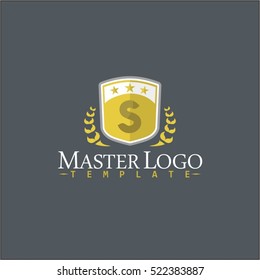 Letter S Logo Icon. Master Shield Logo Template. Security Shield Guard Design Template.