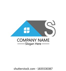logotipo de letra S Monograma de iconos para vivienda, ilusión inmobiliaria