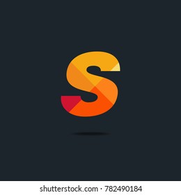Letter S Logo icon. polygon pattern text. Geometric texture.  Vector element.
