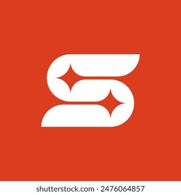 Letter S logo or icon template with two Star design element.