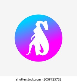 letter s logo, letter icon and walking woman in blue pink dots. creative logo icon