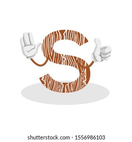 Letter S Logo Icon.Initial design vector Letter S wood.