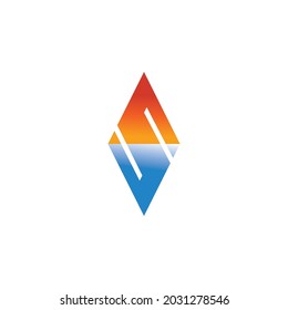 letter s logo illustration pyramid vector design template