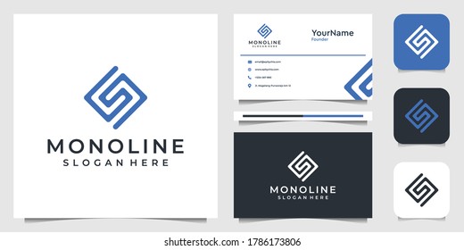 Letter S logo illustration vector graphic in line art style. Suit for brand, advertising, icon, business, company, and business card