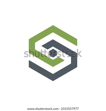 Letter s logo integrated with hexagon shape
