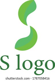 letter S logo leaf logo with S alphabet