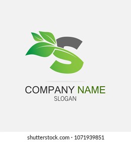 Letter S logo with leaf element