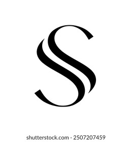 Letter S logo with lines similar to law paragraphs