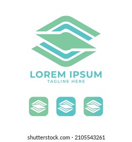 letter S logo mark modern design app icon vector template