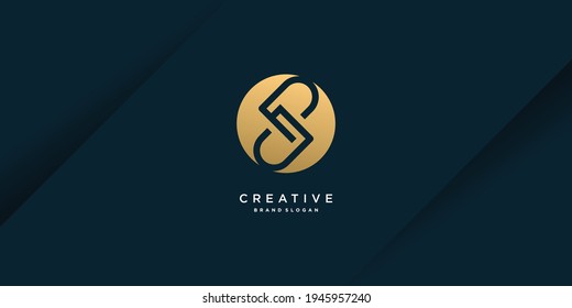 Logo de la letra S con concepto de oro único y moderno para el inicio o la empresa Parte 9