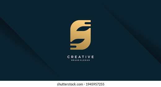Letter S logo with modern unique golden concept for initial or company Part 3