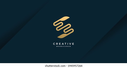 Logo de la letra S con concepto de oro único y moderno para el inicio o la empresa Parte 6