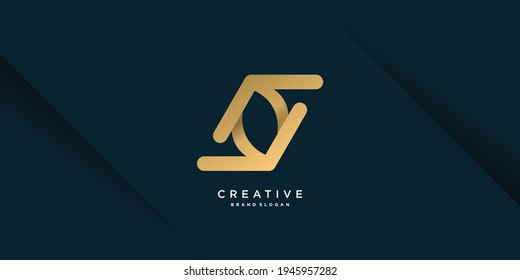Letter S logo with modern unique golden concept for initial or company Part 15