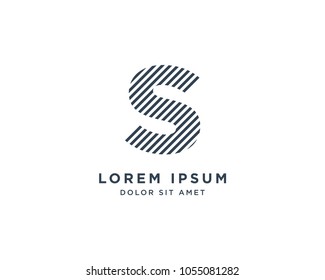 Letter S Logo Monogram. Creative Stripe Design.