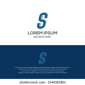 Letter S Logo Monogram. Creative Trendy emblem design template. Graphic Alphabet Symbol for Corporate Business Identity. Vector graphic element