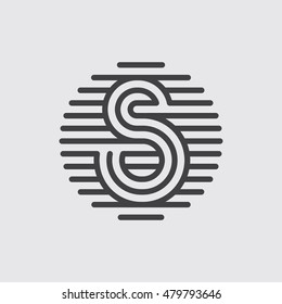 Letter "S" logo monogram. Creative line art design. Vector line logotype.