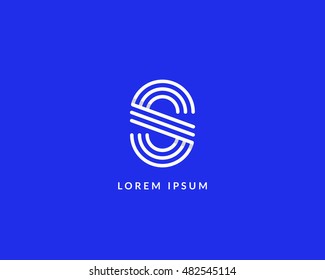 Letter "S" logo monogram. Creative line art design. Eps10 Vector line logotype.