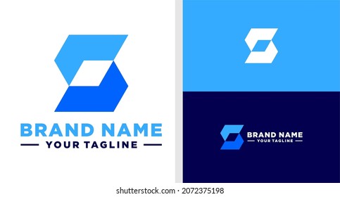 LETTER S LOGO MONOGRAM TECNOLOGÍA GEOMÉTRICA EDITABLE