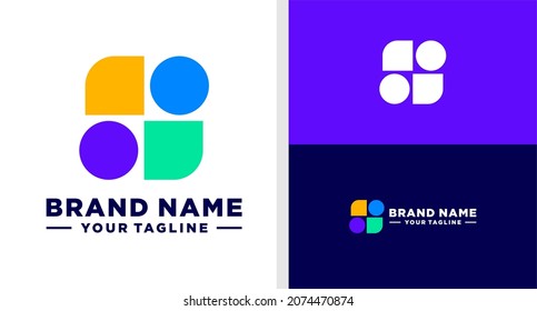 LETTER S LOGO MONOGRAM GEOMETRIC SHAPE BLOQUE EDITABLE