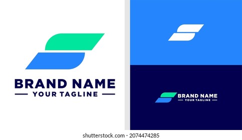 LETTER S LOGO MONOGRAM GEOMETRIC SIMPLE EDITABLE