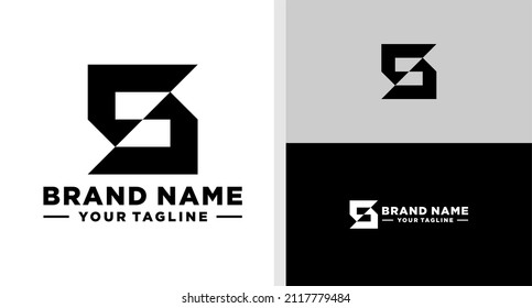 LETTER S LOGO MONOGRAM GEOMETRIC UNUSUAL EDITABLE