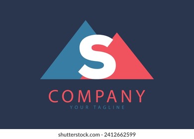 Plantilla de diseño de montaña del logotipo de la letra S