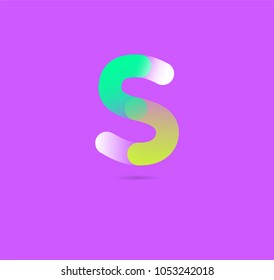 Letter S logo, multi colour letter icon vector template.