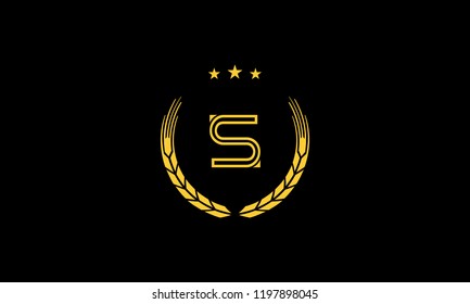 LETTER S LOGO WITH NEGATIVE SPACE EFFECT IN WREATH FOR ILLUSTRATION OR LOGO DESIGN USE