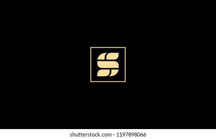 LETTER S LOGO WITH NEGATIVE SPACE EFFECT IN SQUARE FRAME FOR LOGO DESIGN OR ILLUSTRATION USE