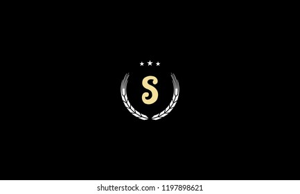 LETTER S LOGO WITH NEGATIVE SPACE EFFECT IN WREATH FOR ILLUSTRATION OR LOGO DESIGN USE