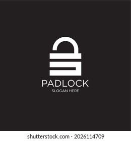 letter S logo and padlock. geometric vector combination of letter S and padlock