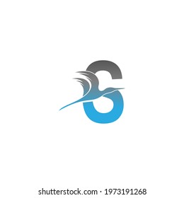Letter S logo with pelican bird icon design vector