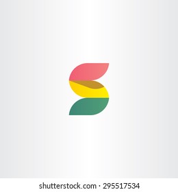 letter s logo red green and yellow ribbon design