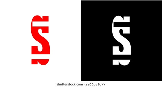 Letter s logo red and white color vector