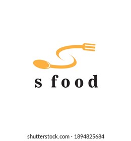 Letter S logo, restaurant, cutlery design vector illustration