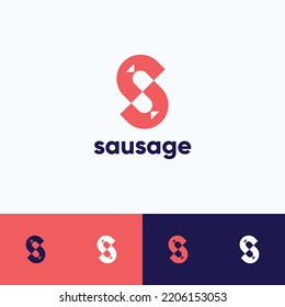 letter S logo, sausage logos design