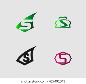 Letter S logo set
