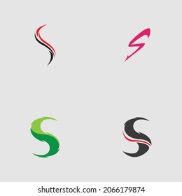 Letter S Logo set Template vector icon design on gray background