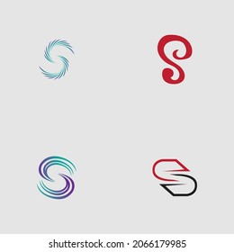 Letter S Logo set Template vector icon design on gray background