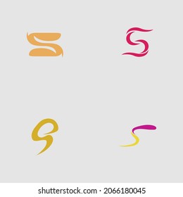 Conjunto de logotipos Carta S Diseño de iconos vectoriales de plantilla en fondo gris