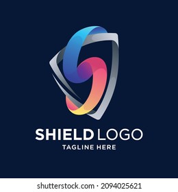 Letter S Logo with Shield Concept