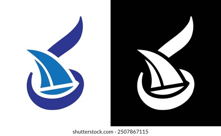Letter S logo with ship icon