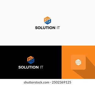 Logotipo de la letra S, letra S de la solución de la tecnología del símbolo simple