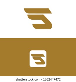 Letter S logo with simple Wings design element vector template