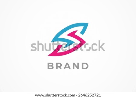 Letter S Logo, Sporty Letter S with abstract thunder bolt inside Logo design, vector illustration.