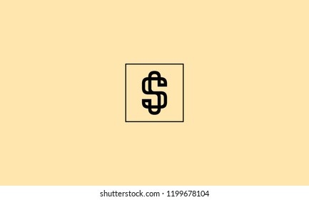 LETTER S LOGO WITH SQUARE FRAME FOR ILLUSTRATION OR LOGO DESIGN USE