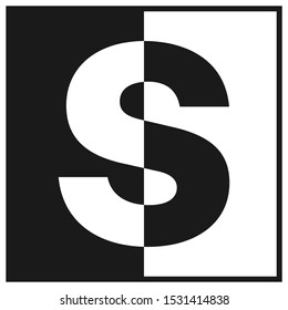 Letter S logo with a square model